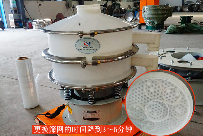 塑料振動篩篩網(wǎng)更換只需：3-5分鐘。